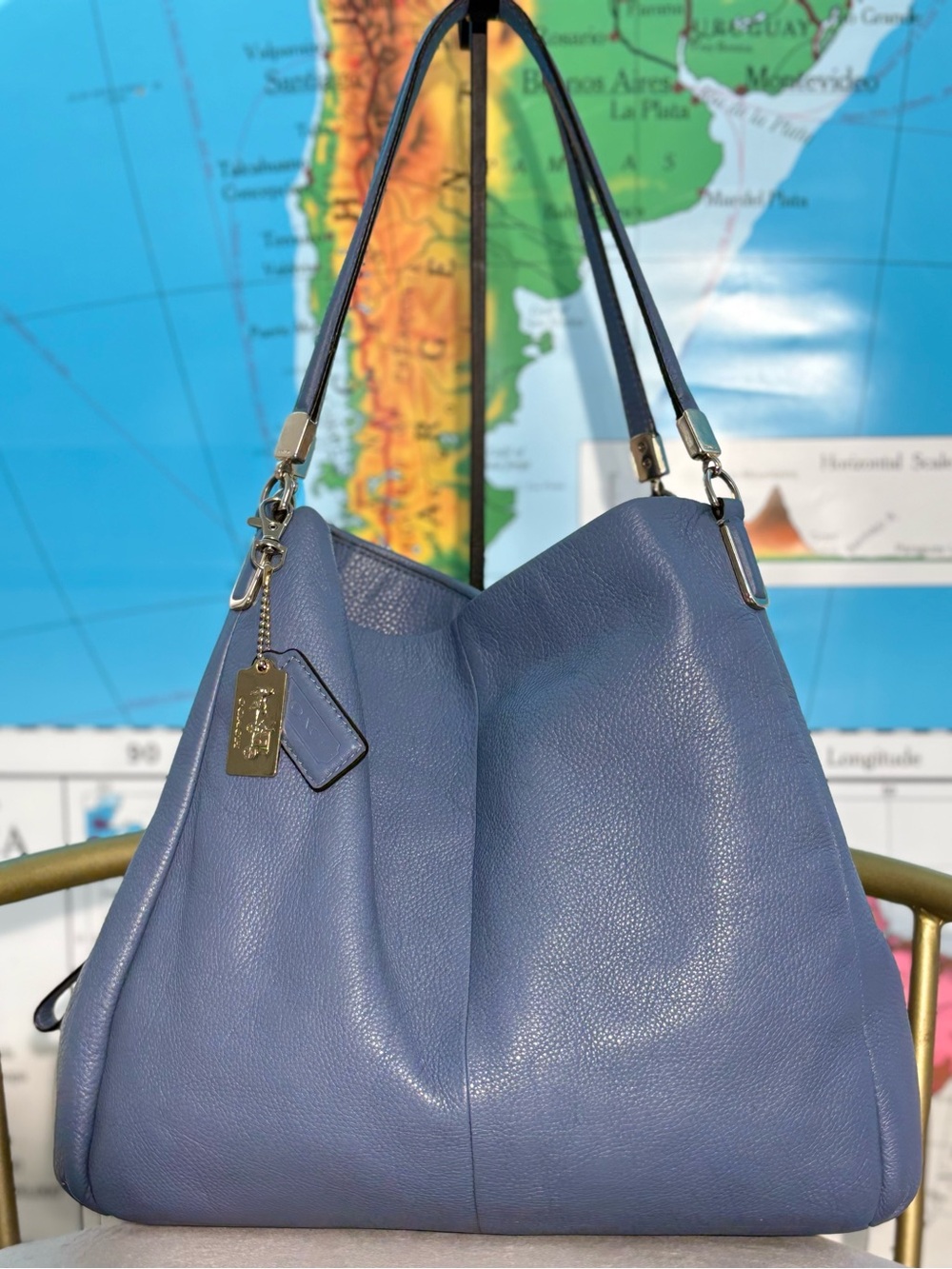 Coach Madison Small Phoebe Shoulder Bag - Periwinkle Blue Leather Style 26224